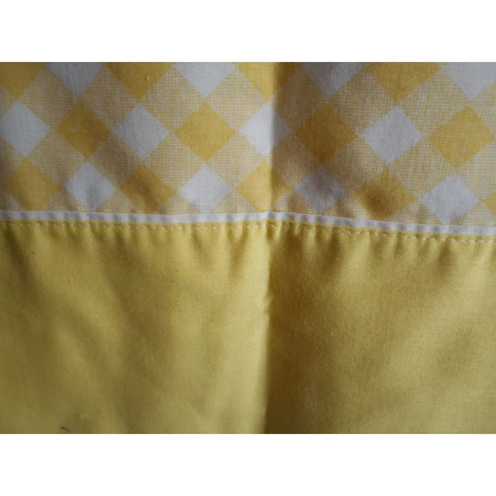 Vintage White Yellow Checked Standard Pillowcase Dantrel Muslin cottage chic